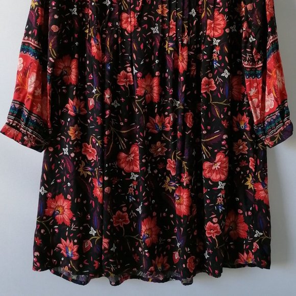 Old Navy Womens Multicolor Long Sleeve Henley Neck Floral Tunic Top Size M - Picture 3 of 6